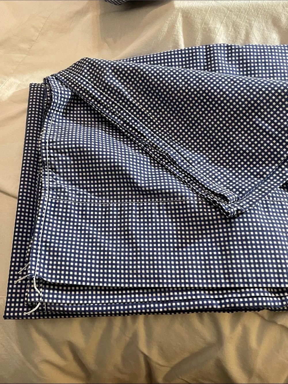 Ralph Lauren Blue and White Gingham full flat & fitted sheet 100%Cotton